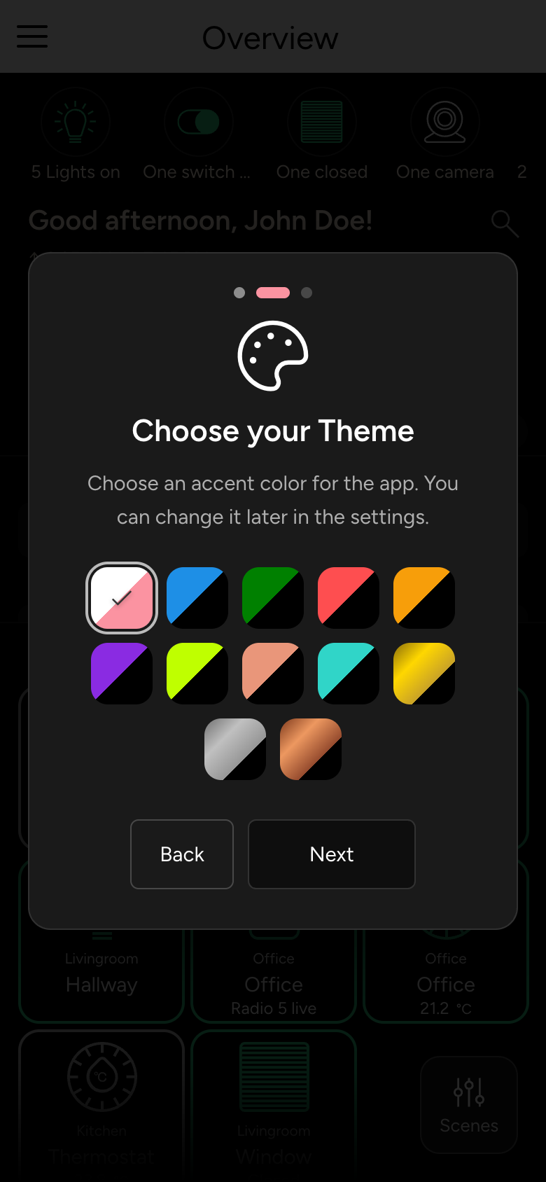Introduction, step 2: choosing the accent color