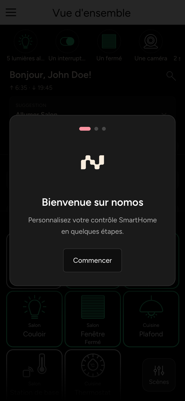 Introduction, étape 1 : Bienvenue sur nomos