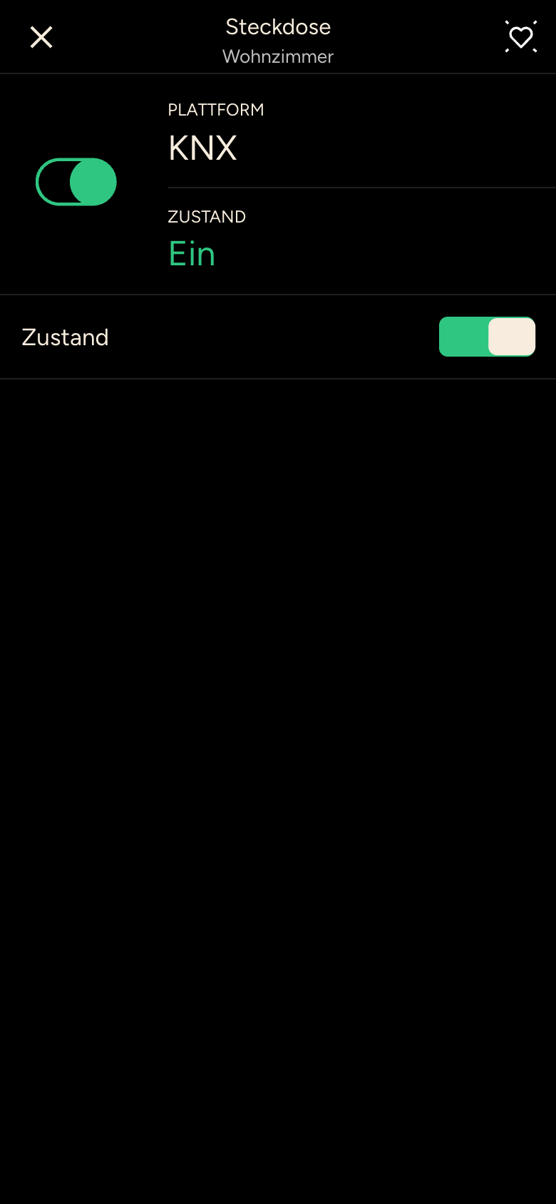 Steckdose mit Zustand Ein